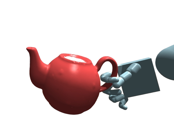 Hand at the correct wrist pose holding the kettle by its handle