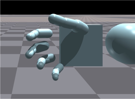 InterMimic hand model, fingers extended