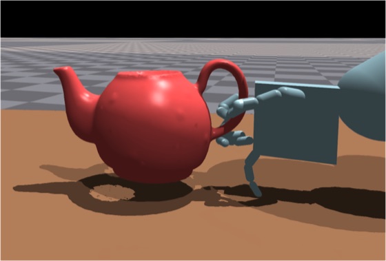 SMPL-X hand grasping a kettle by its handle